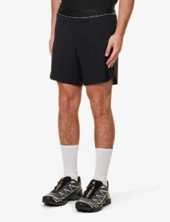 Force Velocity Logo-print Ventilated Stretch-woven Shorts -Thrudark R04119449 BLACK ALT02