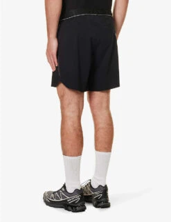 Force Velocity Logo-print Ventilated Stretch-woven Shorts -Thrudark R04119449 BLACK ALT03