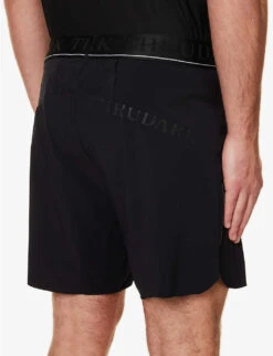 Force Velocity Logo-print Ventilated Stretch-woven Shorts -Thrudark R04119449 BLACK ALT04