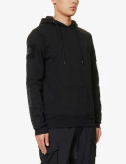 Black Ops Logo-patch Cotton-jersey Hoody -Thrudark R04119457 BLACK ALT02