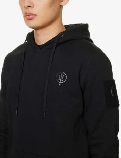 Black Ops Logo-patch Cotton-jersey Hoody -Thrudark R04119457 BLACK ALT04